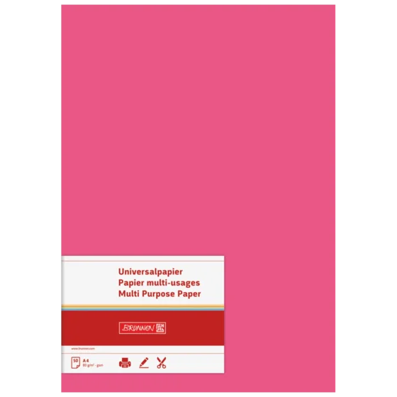 Multifunktionellt papper Universellt papper | A4, 80 g/m², fuchsia, 50 blad