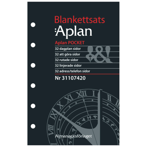 Blankettsats Systemkalender Aplan Pocket | 8,2×12,8 cm