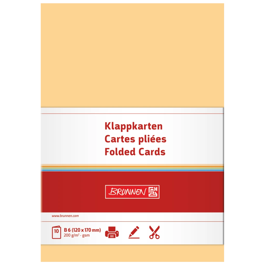 Vikbara kort Universellt papper | B6, 200 g/m², honung, 10 styck