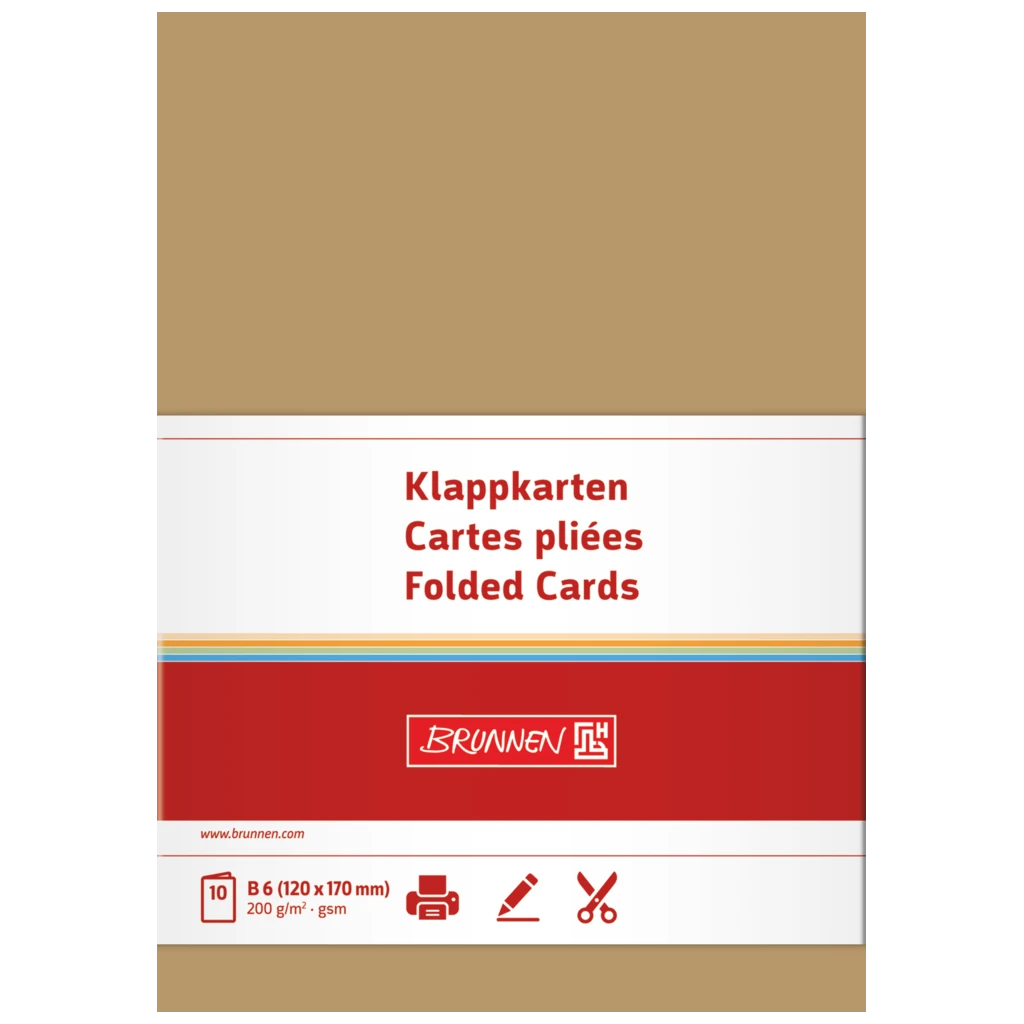 Vikbara kort Universellt papper | B6, 200 g/m², sand, 10 styck