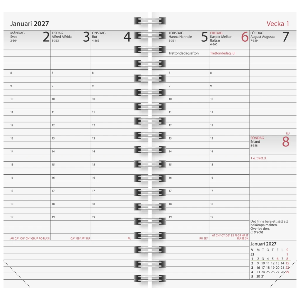 Fickkalender ProPlan Nova Manager 2027 Refill | 8,7×15,3 cm, kartong