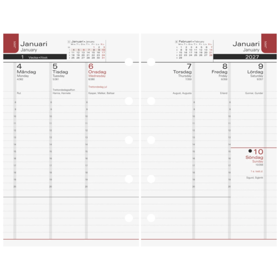 Refill Systemkalender Aplan Mini Executive 2026/2027 | 6,7×10,5 cm