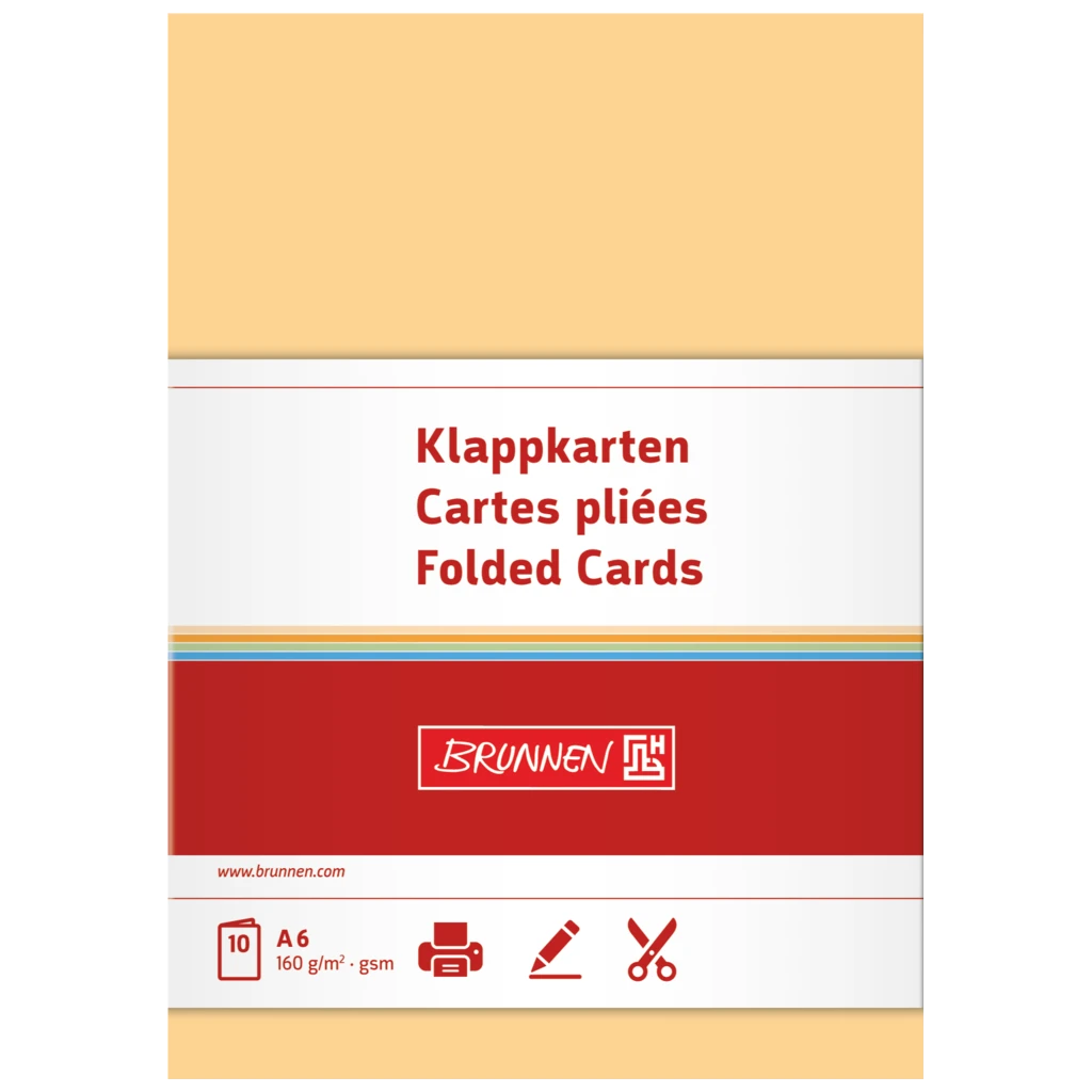 Vikbara kort Universellt papper | A6, 105×150 mm, 160 g/m², honung, 10 styck