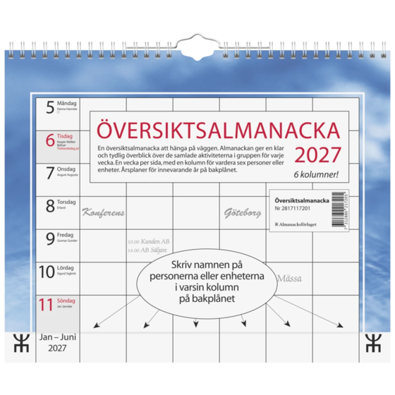 Översiktsalmanacka | 29×24 cm