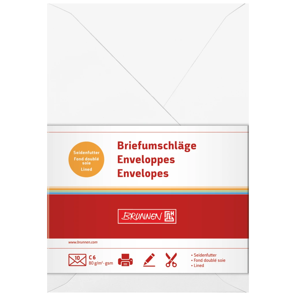 Kuvert Universellt papper | C6, 80 g/m², vit, 10 styck