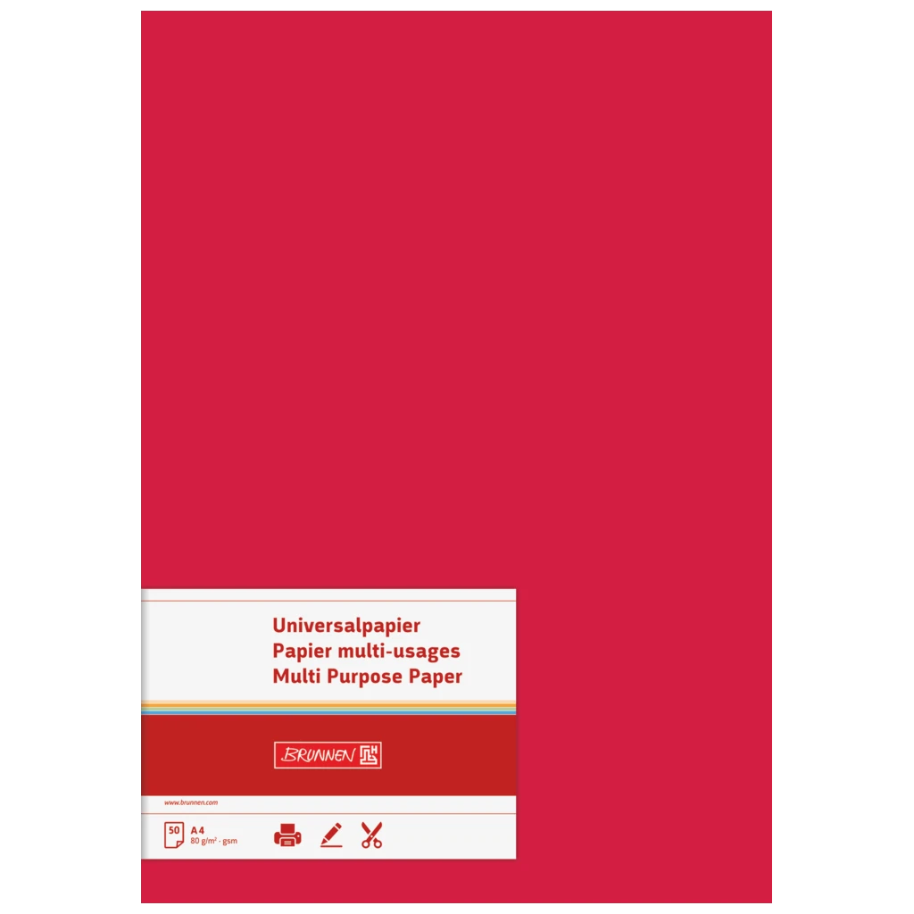 Multifunktionellt papper Universellt papper | A4, 80 g/m², medelröd, 50 blad