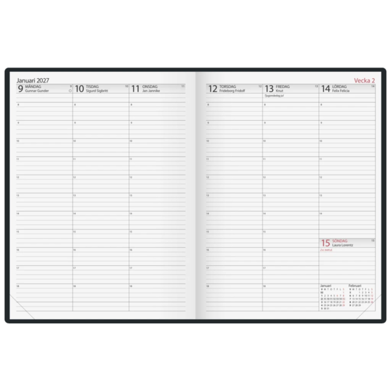 Fickkalender Journal | A4, läderimitation, brun