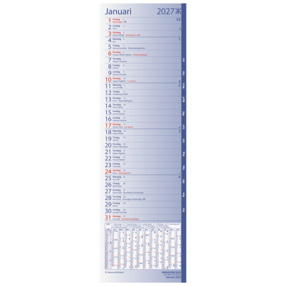 Skrivbord Blå 2027 | 11×37 cm