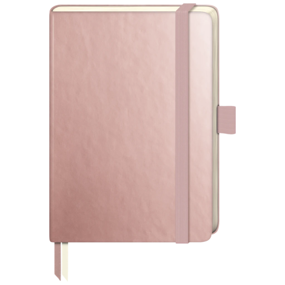 Anteckningsbok Kompagnon Metallic | A6, dottad, Försluts med gummiband, roséguld