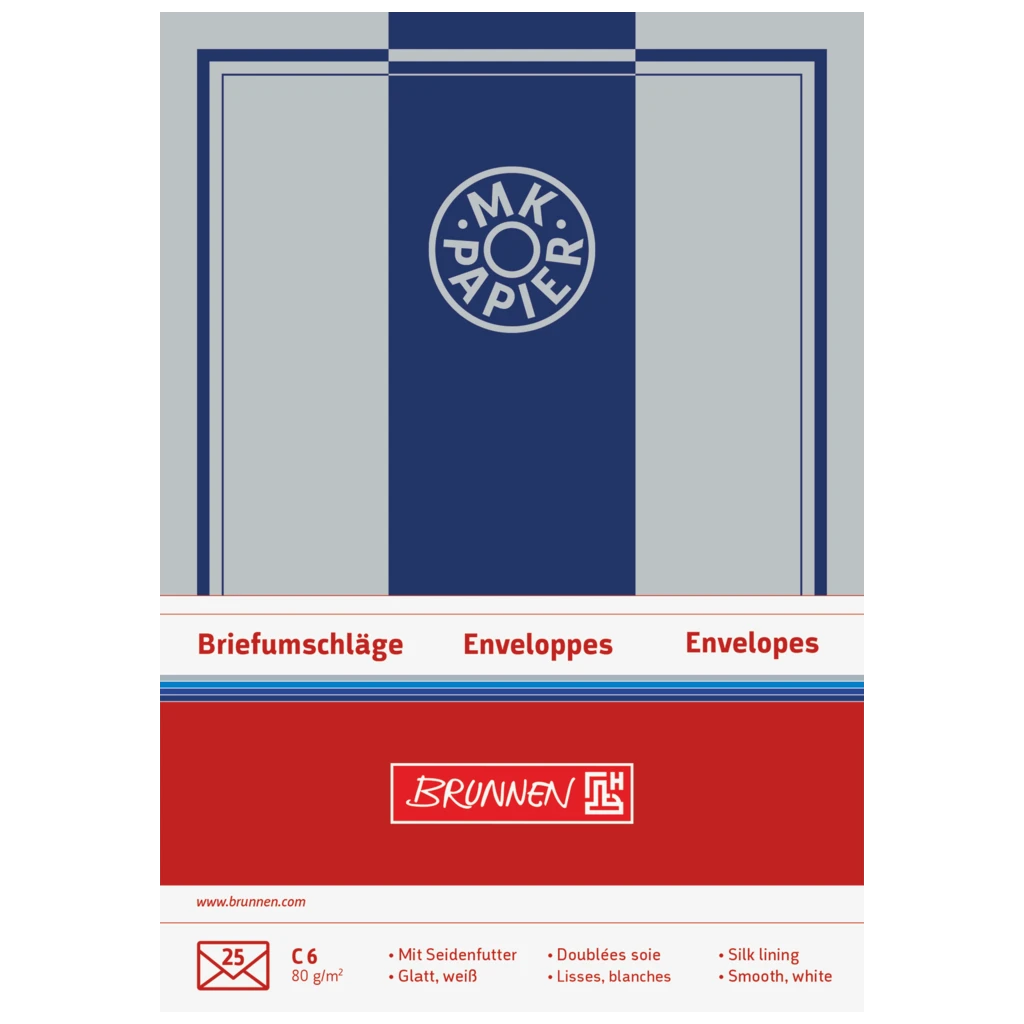 Kuvert MK-Papier | C6, 80 g/m², vit, 25 styck