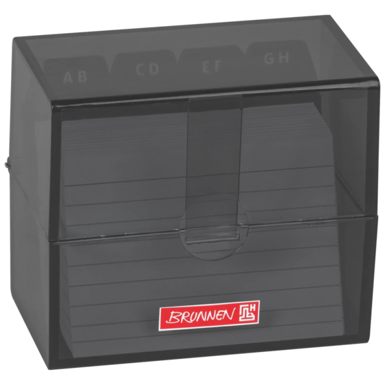 Box för indexkort Colour Code fylld | 85×75×48 mm, A8, onyx