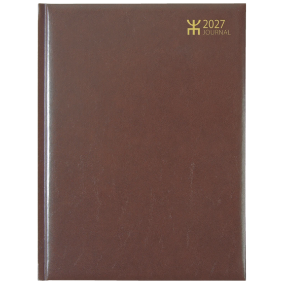Fickkalender Journal | A4, läderimitation, brun