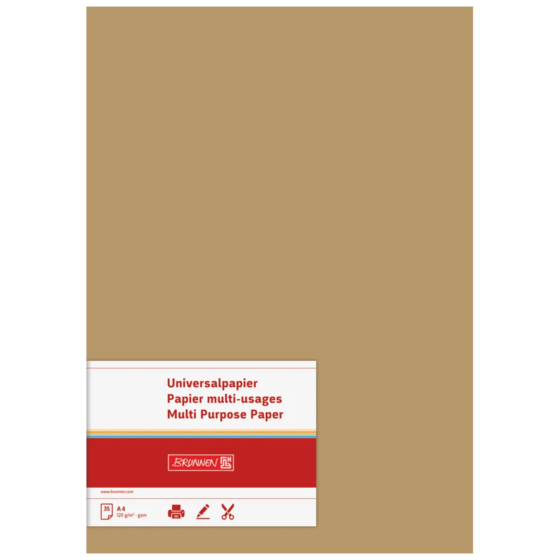 Multifunktionellt papper Universellt papper | A4, 120 g/m², sand, 35 blad