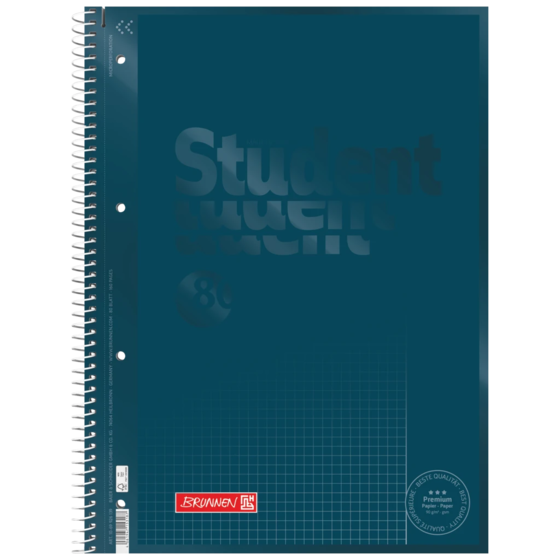 Anteckningsbok Premium Student Colour Code | A4, linjal 26, 80 blad / 160 sidor, denim