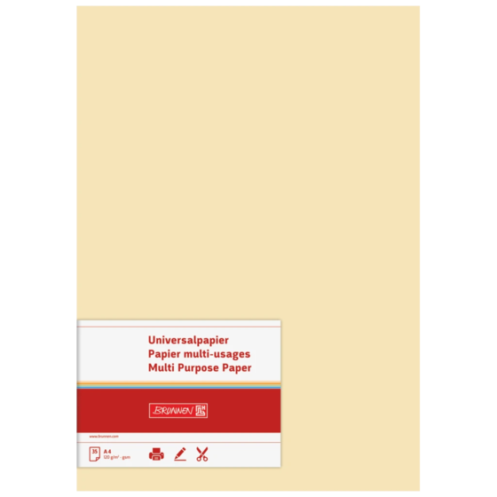 Multifunktionellt papper Universellt papper | A4, 120 g/m², chamois, 35 blad