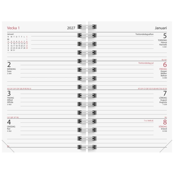 Fickkalender Classico 2027 Refill | 8,2×12,8 cm, kartong