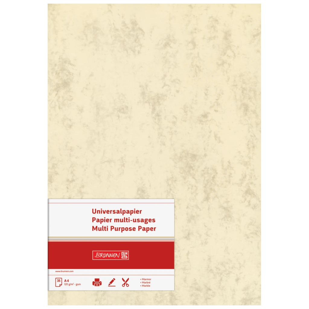 Multifunktionellt papper Universellt papper marmor | A4, 120 g/m², chamois, 35 blad