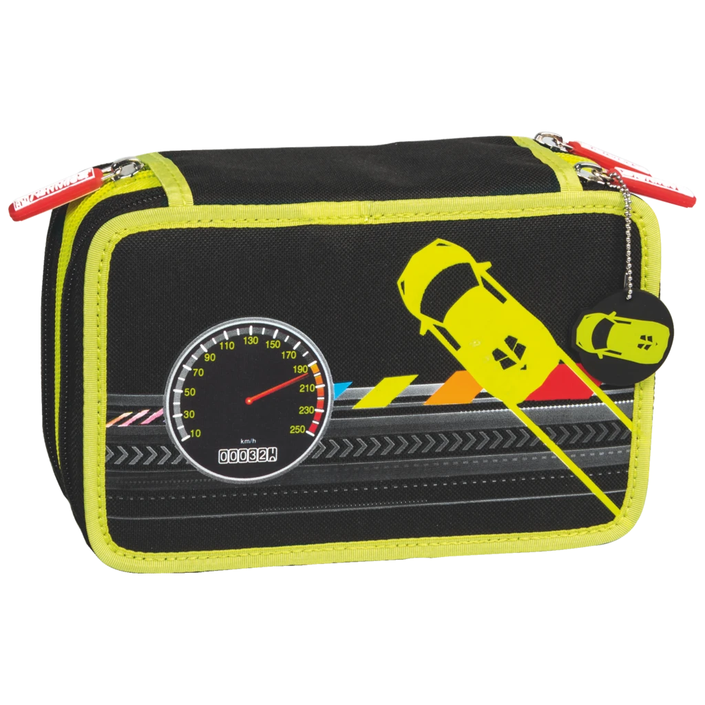 Pennskrin “Speed Control” | 3 dragkedjor, svart