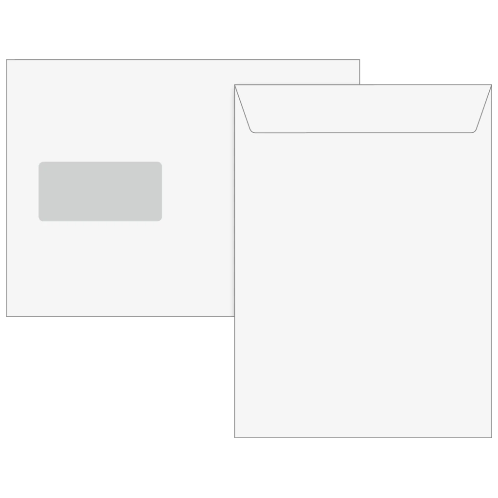 Kuvert med fönster | 162×229 mm, C5, 90 g/m², vit, 100 styck