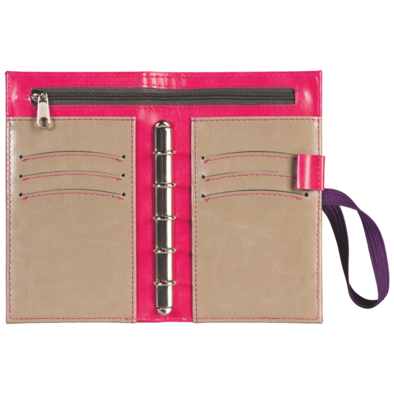 Systemkalender Aplan Mini Line | 8,5×12 cm, läderimitation, pink
