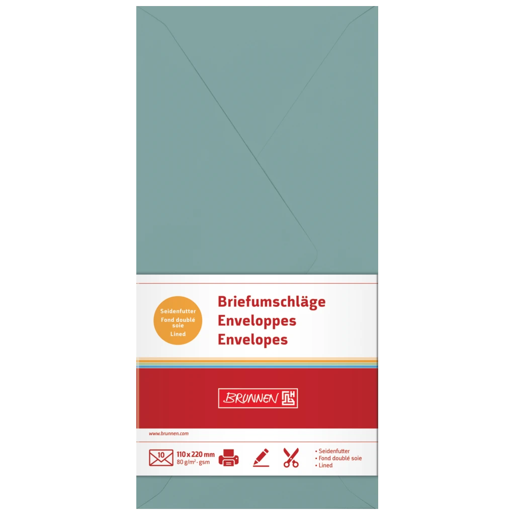 Kuvert Universellt papper | DIN lang, 80 g/m², petrol, 10 styck