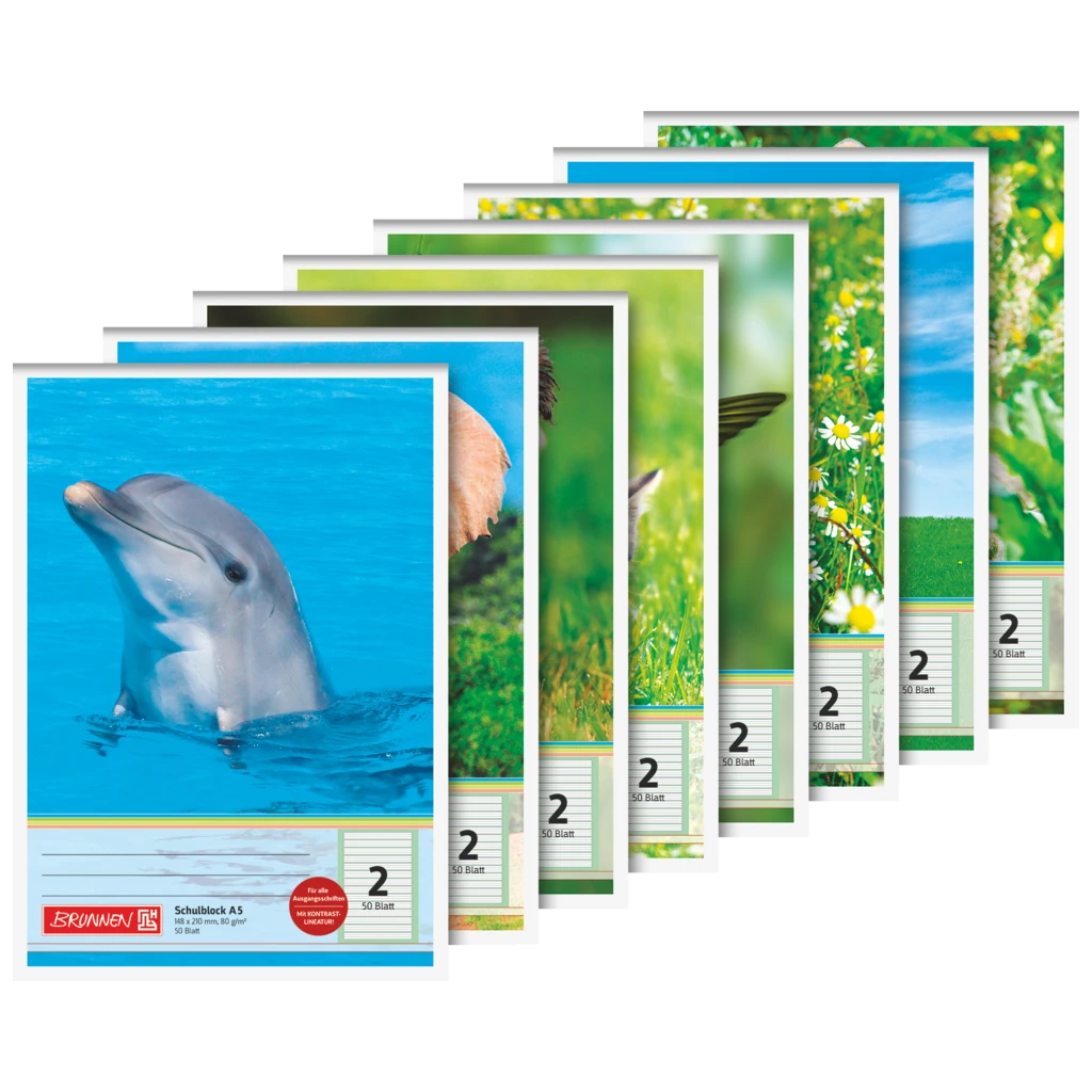 Skolblock | A5, linjal 2, 50 blad, sorterat