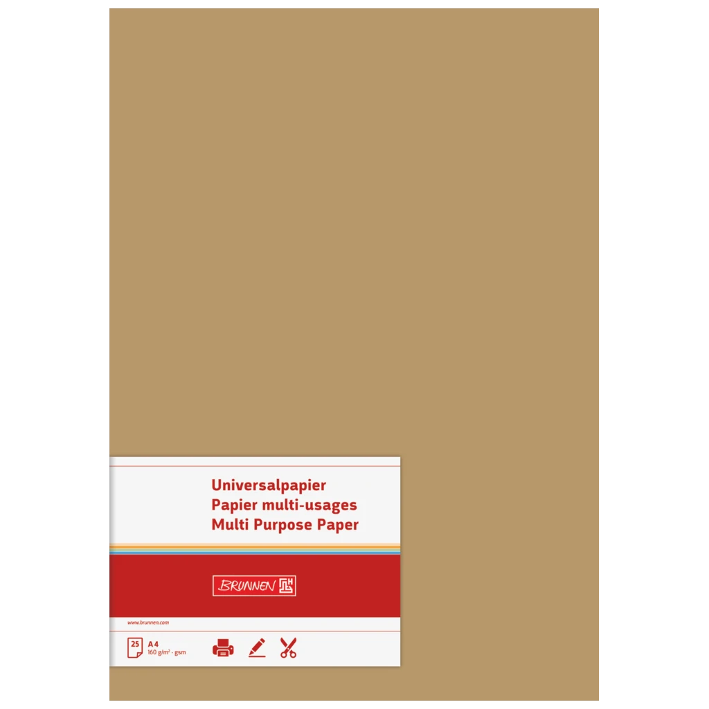 Multifunktionellt papper Universellt papper | A4, 160 g/m², sand, 25 blad