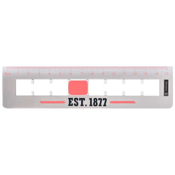 Linjal “Flip” Neon | 15 cm, neonorange/grå