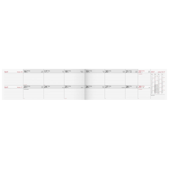 Bordskalender 14-dagars | 26×10 cm, blå