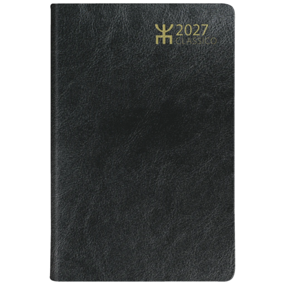 Fickkalender Classico 2027 | 8,2×12,8 cm, plast, svart