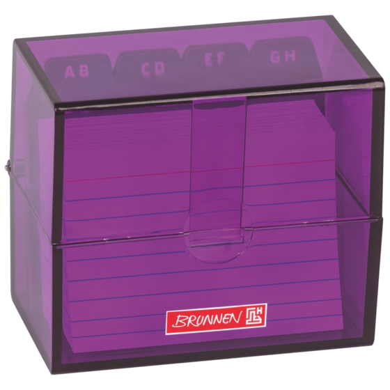 Box för indexkort Colour Code fylld | 85×75×48 mm, A8, purple