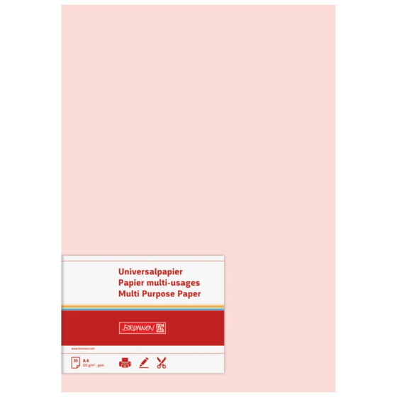 Multifunktionellt papper Universellt papper | A4, 120 g/m², rosenat, 35 blad