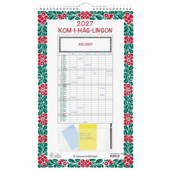 Kom-i-håg Lingon Helår 2027 | 25×42 cm