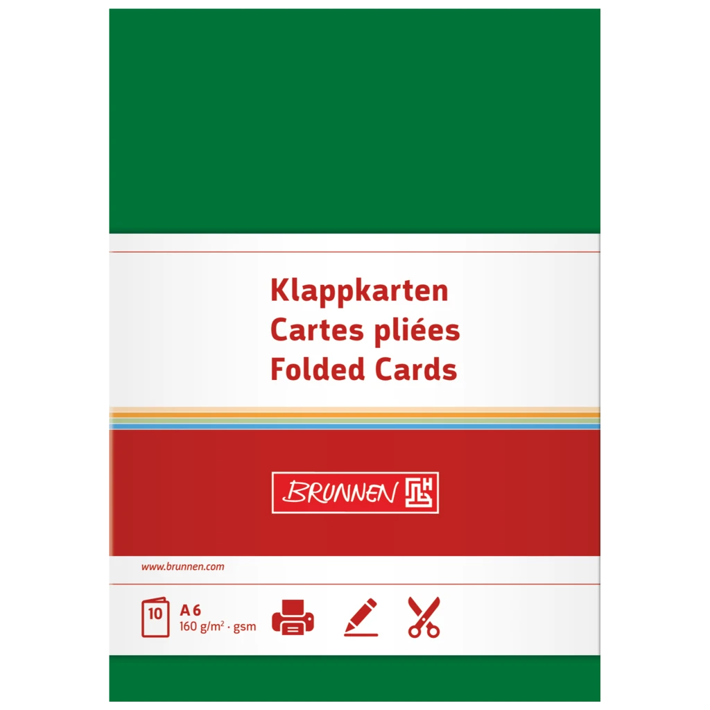 Vikbara kort Universellt papper | A6, 105×150 mm, 160 g/m², mörkgrön, 10 styck