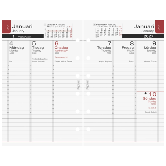 Refill Systemkalender Aplan Pocket executive 2026/2027 | 82×128 mm