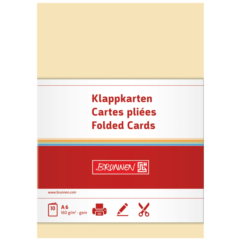 Vikbara kort Universellt papper | A6, 105×150 mm, 160 g/m², chamois, 10 styck