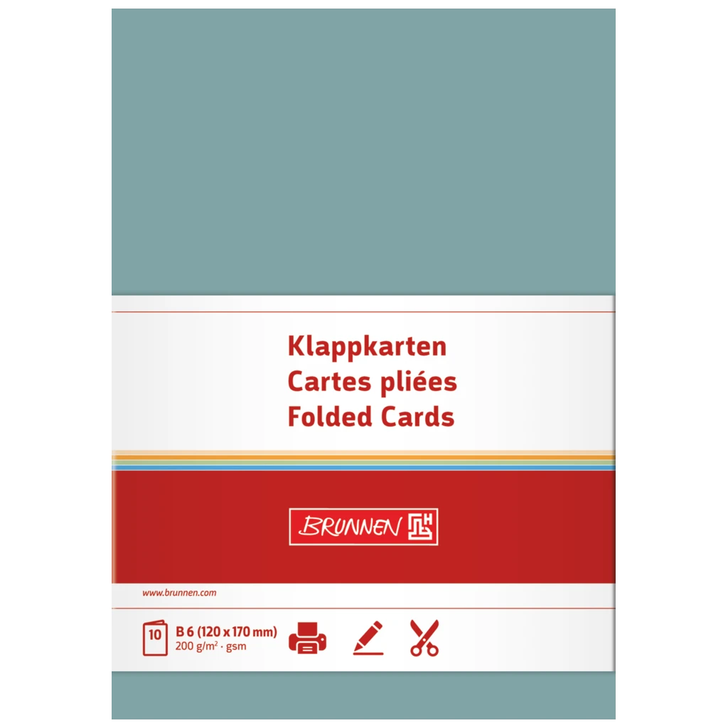 Vikbara kort Universellt papper | B6, 200 g/m², petrol, 10 styck