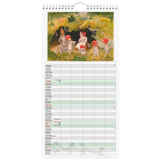 Familjekalender Tomtebobarnen 2027 | 22×43 cm