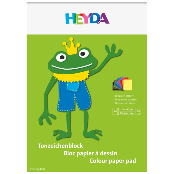 Block av färgat papper | A4, 10 blad