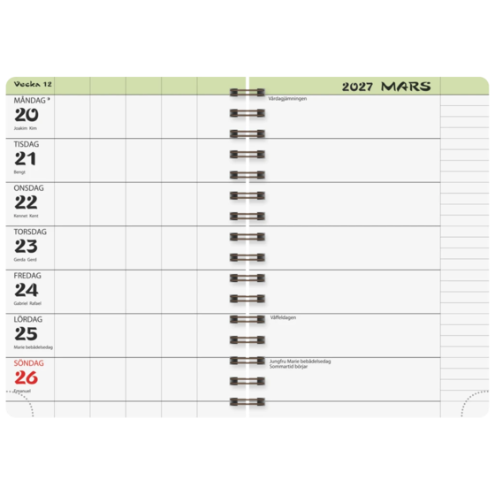 Bokkalender Familjeplaneraren 2025-2027 | A5, kartong