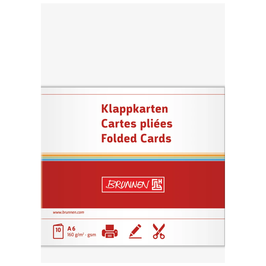 Vikbara kort Universellt papper | A6, 105×150 mm, 160 g/m², vit, 10 styck