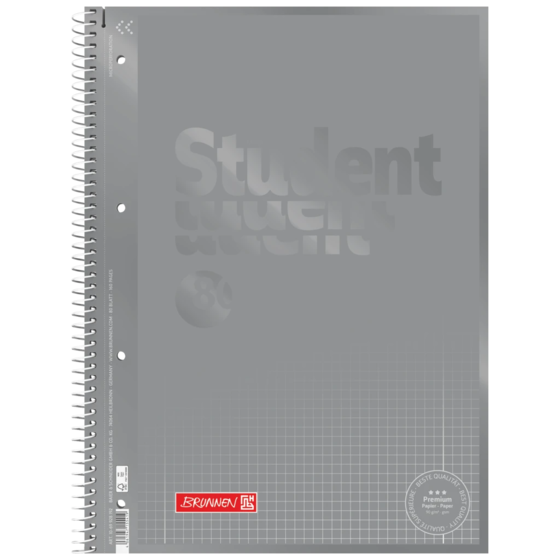 Anteckningsbok Premium Student Colour Code | A4, linjal 28, 80 blad / 160 sidor, silver