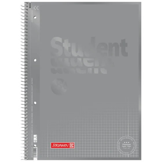 Anteckningsbok Premium Student Colour Code | A4, linjal 28, 80 blad / 160 sidor, silver