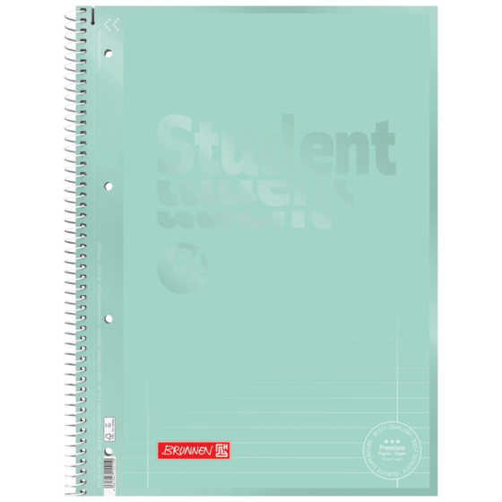 Anteckningsbok Premium Student Colour Code | A4, linjal 27, 80 blad / 160 sidor, mint