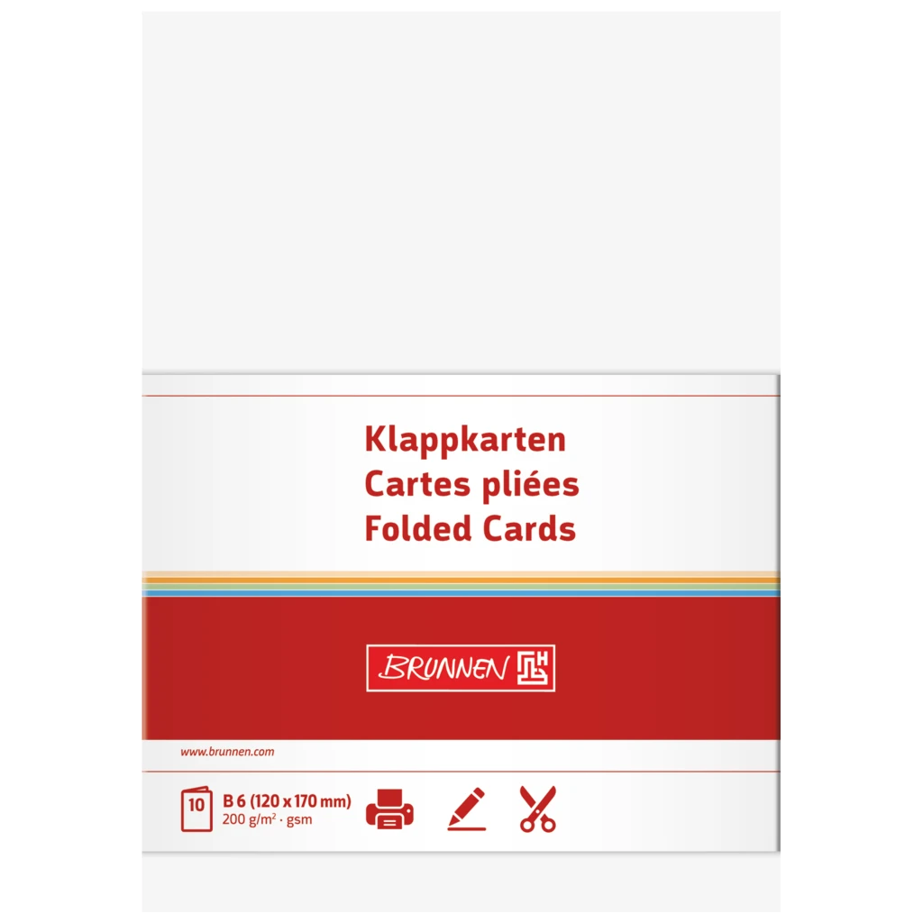 Vikbara kort Universellt papper | B6, 200 g/m², vit, 10 styck