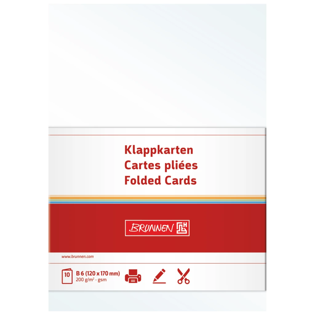 Vikbara kort Universellt papper | B6, 200 g/m², pärlvit, 10 styck