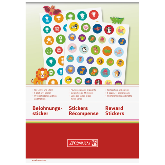 Klistermärkesblock Belöning “Mixed” | A5, mångfärgad, 6 blad