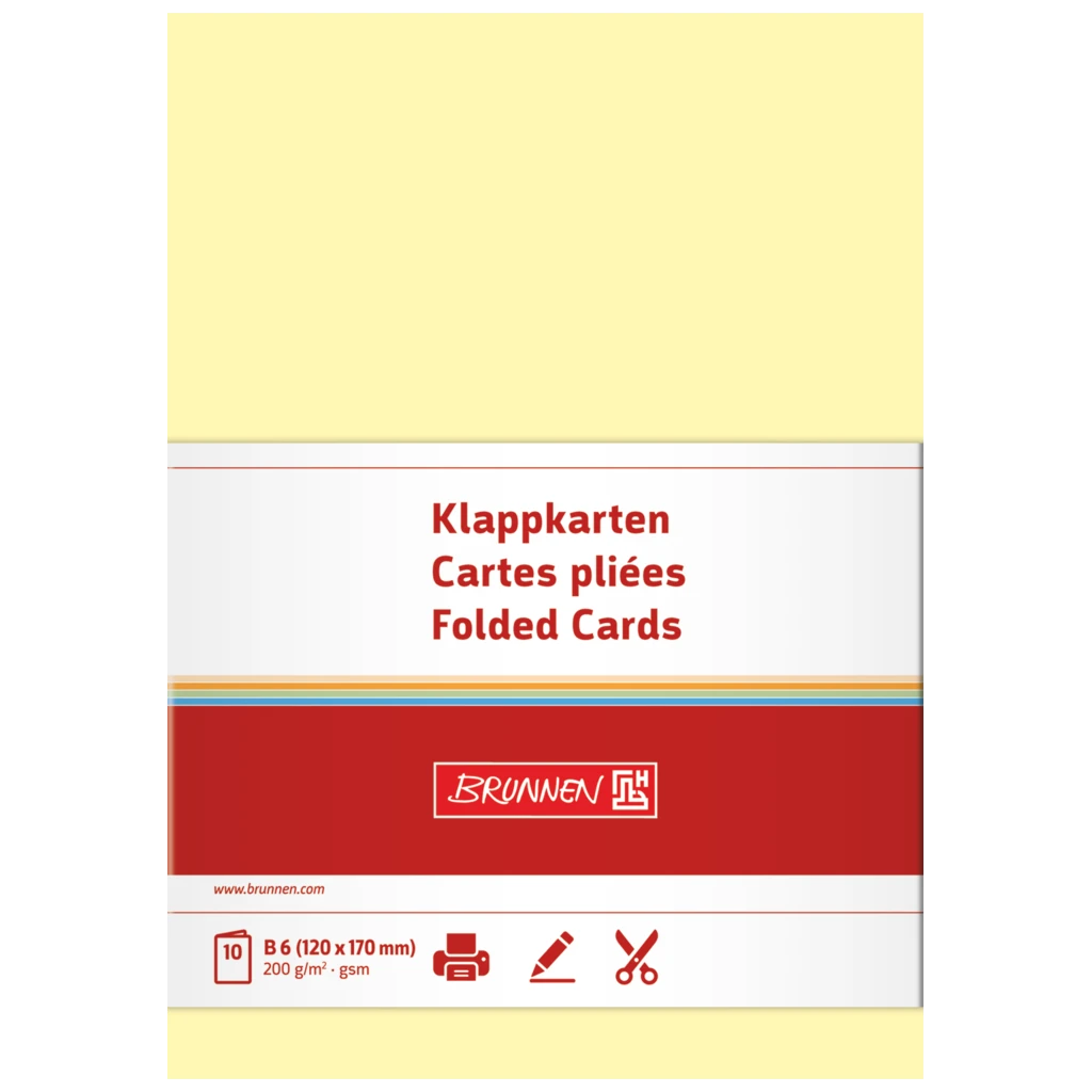 Vikbara kort Universellt papper | B6, 200 g/m², ljusgul, 10 styck