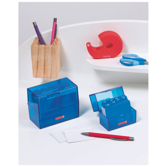 Box för indexkort Colour Code fylld | 120×95×65 mm, A7, azur
