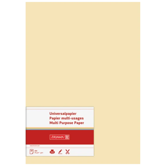 Multifunktionellt papper Universellt papper | A4, 80 g/m², chamois, 50 blad